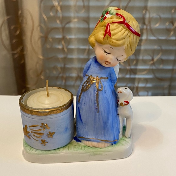 JASCO Other - Vintage Jasco Christmas Luvkins Angel and Lamb Figurine Candle Holder, 1978